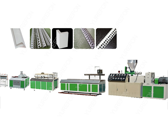 Conical Twin Screw PVC Profile Extrusion Line , Stainless Steel Plastic Corner Production Machine